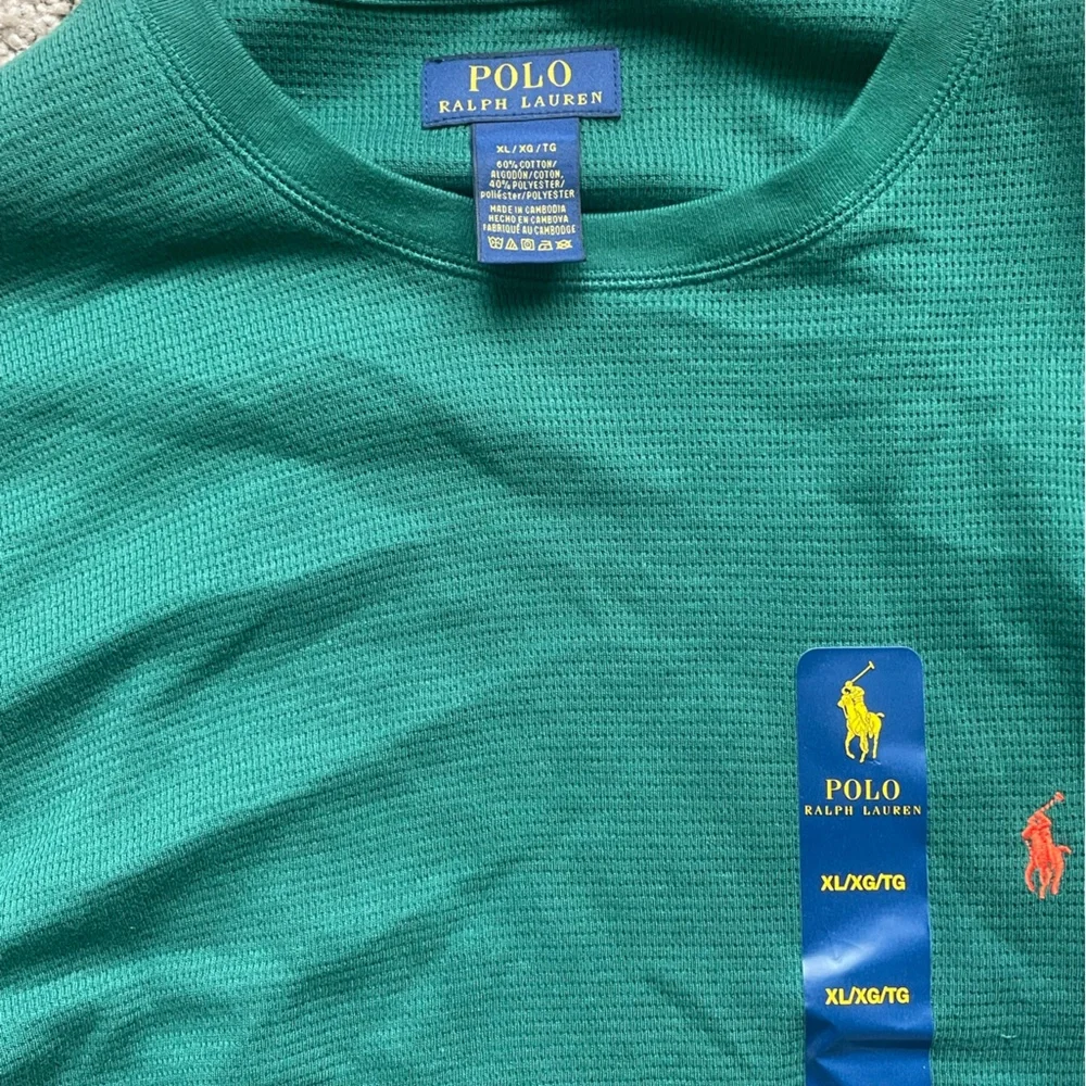 Men’s POLO thermal shirts (Green & Burgundy) - Picture 2 of 3